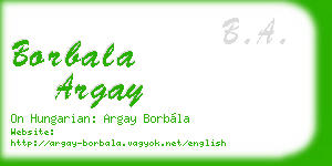 borbala argay business card